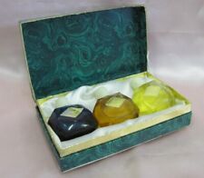 VINTAGE 1970s RUSSIAN BOXED SET OF 3 LADIES WOMENS GLASS PERFUMES USSR picture