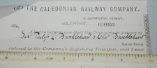 1920 CALEDONIAN RAILWAY  DOCUMENT.   TO NIMROD ANTARCTIC EXPLORER BROCKLEHURST. picture