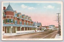 Hampton Beach New Hampshire, Ocean House and Avenue, Vintage Postcard picture