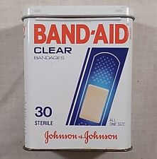 Vintage BAND-AID Johnson & Johnson Clear Bandages Metal Tin Box 30 Advertising picture