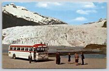 Postcard AK Juneau Mendenhall Glacier Passenger Bus picture
