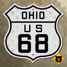 Ohio US route 68 marker road sign 1926 Findlay Urbana Xenia Dayton metro 16x16 picture