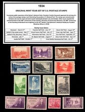 1934 YEAR SET OF MINT -MNH- VINTAGE U.S. POSTAGE STAMPS picture