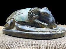 Ancient Egyptian Scarab with God Khanum ( Khnum ) head - Scarab beetle picture