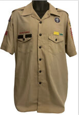 Vtg Boy Scout Uniform Shirt BSA Official Men's Sz XL Sleeve Patches Poly picture
