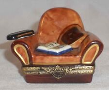 Limoges France Hand Painted Trinket Box TV Watching Chair by Gerard Ribierie picture