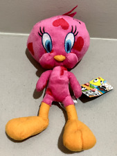 Looney Tunes Tweety Bird Nanco Pink Red Hearts Plush Valentine Original Tag 8 in picture