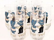 Vintage 1988 Anchor Hocking Welcome Friends Lot Of 7 Drinking Glasses Amish Folk picture