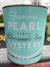 Vintage Famous Pearl Oyster Tin One Gallon Can Annapolis MD  picture