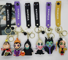 6PCS/SET Disney Villains PVC Bags Hanger Pendant Keychains Key Rings 6cm/2.4