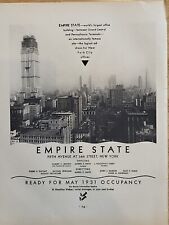 1930 Empire State Building Fortune Magazine EARLIEST Print Advertising Tearsheet picture