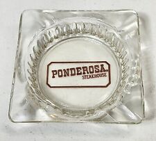 Vintage Ashtray Ponderosa Steakhouse Square Glass 4