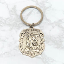 Archangel Saint St Michael Medal Shield Protect Us Key Chain Ring Protection picture