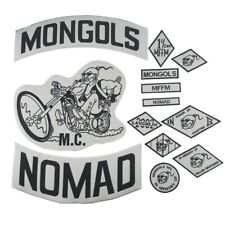 Mongols Nomad MC Large Embroidery Punk Biker Patch Iron On for Clothing Apparel picture