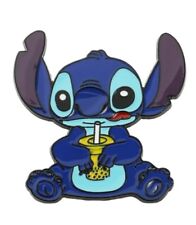 ANIMATED MOVIE - Lilo & Stitch - stich with a drink - Enamel pin.  Aust Stock picture