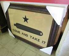 Framed Come and Take It Gonzales Texas Flag Aged Rustic 42'' x 30'' made in USA picture