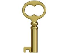 NATIKON KY-18 Solid Small Hollow Barrel Skeleton Key (Brass Plated) picture