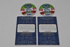2018 Disney Springs STITCH Pin HOLIDAY GIFT HUNT BUTTON PASSPORT NEW Lot of 2 picture