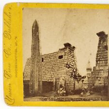 Upper Egypt Luxor Temple Stereoview c1875 Charles Warren Woodward Thebes H535 picture