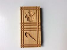 GENE WILSON CARVED WOOD Springerle Cookie Stamp Press Mold Christmas 2” x 4” picture