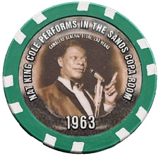 Nat King Cole 1963 Betty Grable Casino Novelty Poker Gambling Chip Token Coin picture