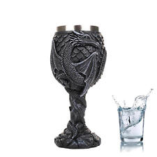 Stainless Steel Medieval Dragons Wine Goblets Chalice Daily Drinking Party Decor picture
