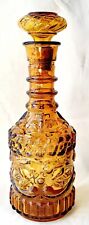 Vintage Empty Amber Color Liquor Bottle W Stopper  picture