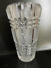 VINTAGE CRYSTAL VASE “Vertical”Heave Clear Vase Tall 9,6 In  1960-70s USSR Rare picture