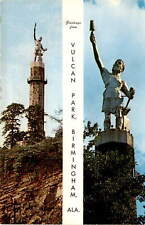 Breathtaking Birmingham view from Vulcan vintage postcard picture