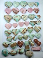 Pink & Green Aragonite Polished Hearts, Mushrooms & Mini Tower ( 44 PCs ) picture