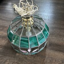 Vintage Stained Glass Hanging Light Fixture-Flower design picture