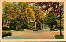 Vtg 1930s Park Avenue Street View The Oranges New Jersey NJ Linen Postcard picture