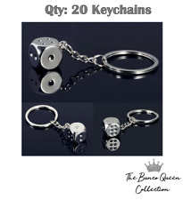 Qty 20 Metal Dice Keychains Bunco Party Favor Casino Keychain Bulk Dice Keychain picture