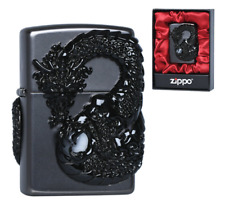 Zippo Lighter Black Dragon Genuine Windproof  6 Flints New in Box picture