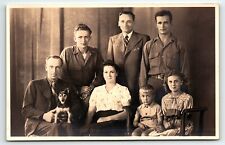 1945 FAMILY WITH CHILDREN AND DOG BELGIUM PHOTO RPPC POSTCARD P1994 picture