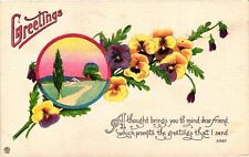 Vintage Postcard- A thought brings you to mind dear friend which prompts the gre picture