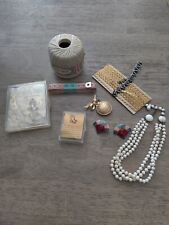 Estate Junk Drawer Mixed Lot- Some Jewelry, Some Sewing, Serenity Prayer Cards picture