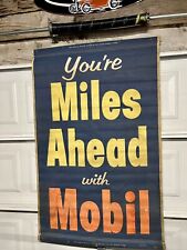 RARE “ Real Deal” Vintage Mobil Socony Canvas Advertising Banner picture