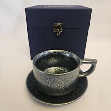 Luxury Tenmokus Glacier Coffee Cup and Saucer Set Porcelain Tea Cup Jian Zhan  picture