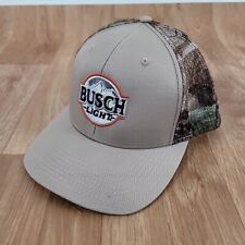 New Busch Light Beer Camouflage Trucker Snap Back Hat Cap Camo Hunting Mossy Oak picture