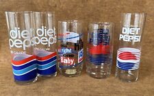 Lot of 5 Vintage Collectible DIET PEPSI One Calorie Logo Beverage Glasses uh huh picture