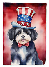 Havanese Patriotic American Flag Canvas House Size DAC5733CHF picture