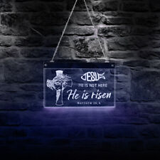 LED RGB Neon Light HE IS RISEN Sign Religious Easter Art Wall Hanging Nightlight picture