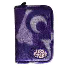 Lisa Frank Vintage 2000's Y2K Fuzzy Purple Mini 6 Ring Zip-Up Binder picture