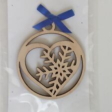 Hawaiian Christmas Ornament Wooden Snowflake Aloha Heart Made In Hawaii New picture