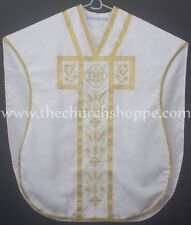 New White Chasuble.St. Philip Neri Style vestment & mass set 5 pc, IHS,  picture