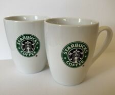 Lot 2 Starbucks Coffee Mugs Cups 10.2 Oz Original  Logo White 2007 4 in Tall EUC picture