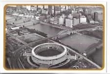 B&W VIEW AERIAL of DOWNTOWN & THREE RIVERS STADIUM  c. 1970 -PITTSBURGH,PA picture