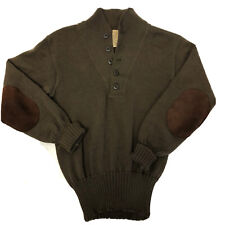 Vtg 70’s ARMY Green Military Issued KNIT Wool High Neck SHOOTING Sweater JUMPER picture