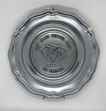 Rare 1942 Wilton Columbia PA USA RWP Sun Maid Kennel Club Plate Pewter Art 25 picture